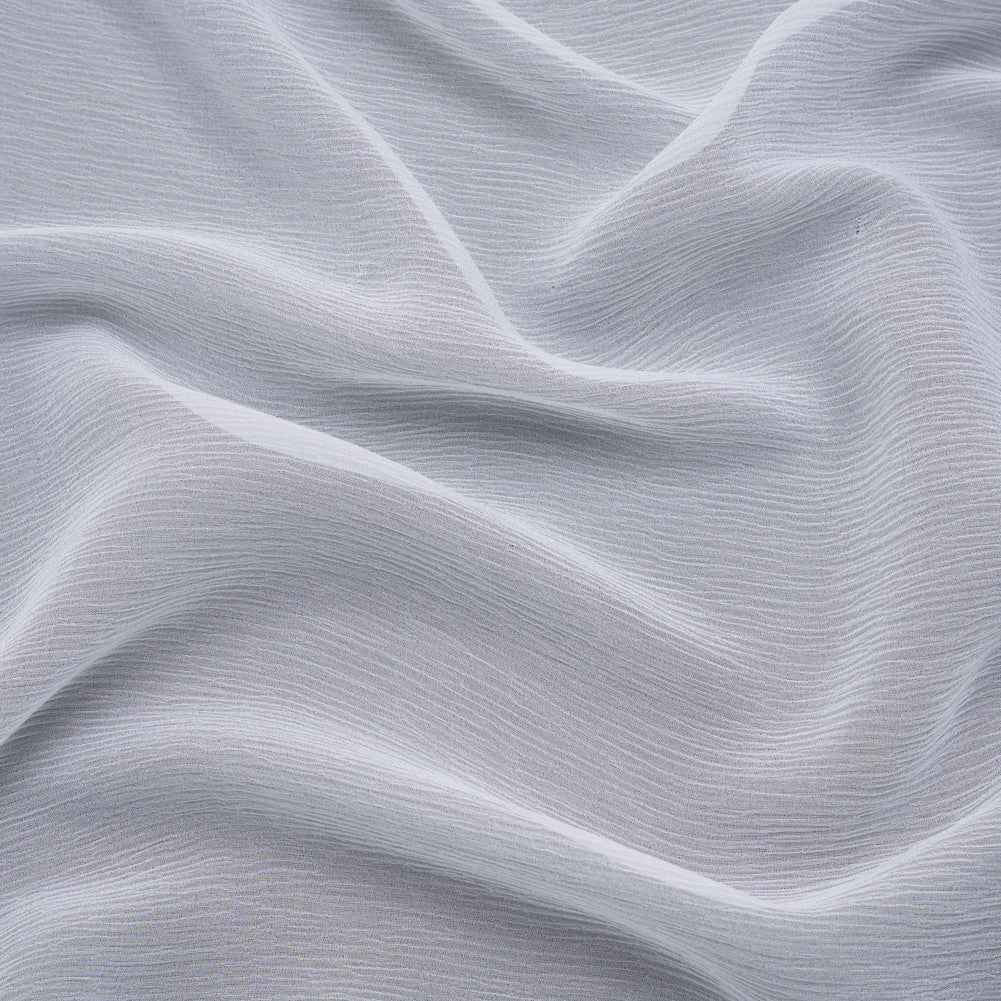 Crinkled Silk Chiffon - Bright White - Premium Collection