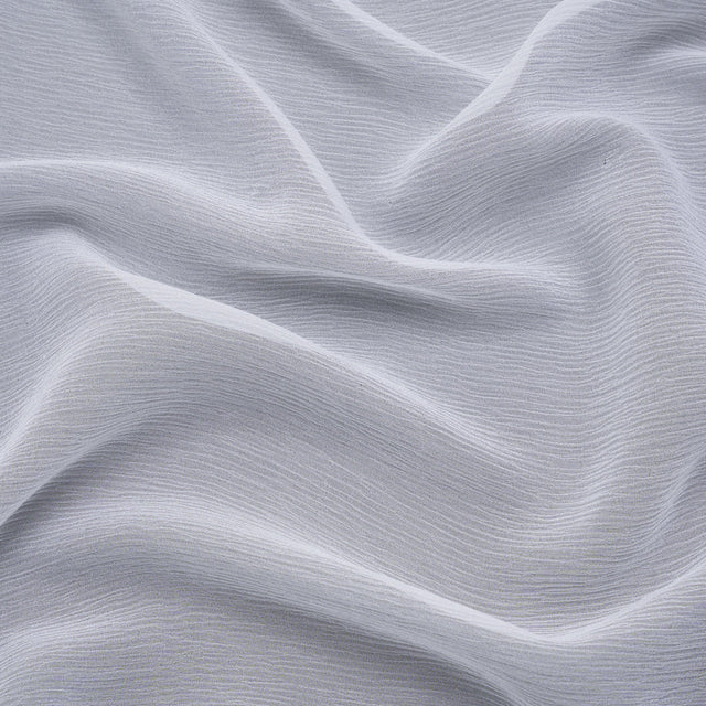 Crinkled Silk Chiffon - Bright White - Premium Collection