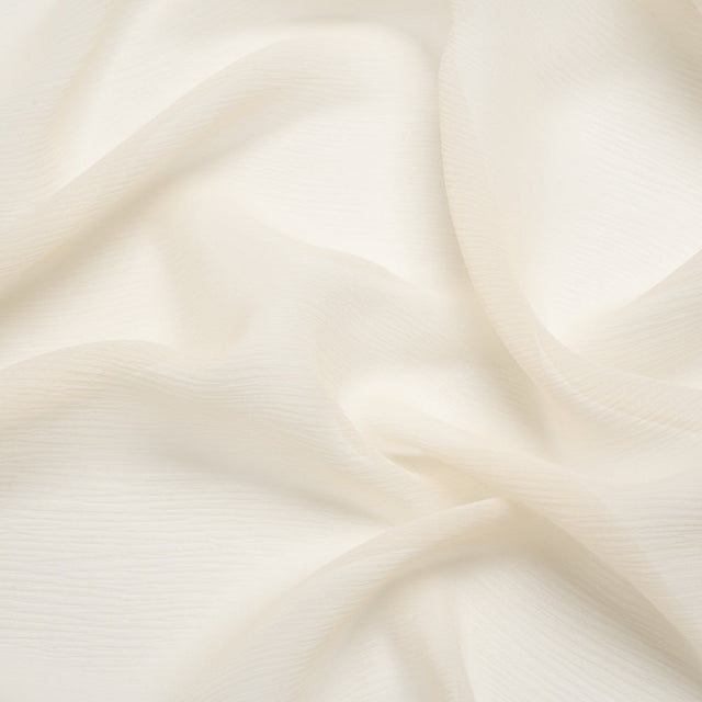 Crinkled Silk Chiffon - Tapioca - Premium Collection