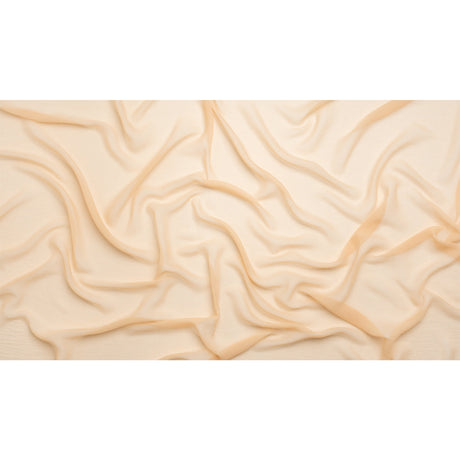 Crinkled Silk Chiffon - Ecru - Premium Collection