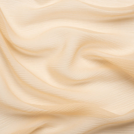Crinkled Silk Chiffon - Ecru - Premium Collection