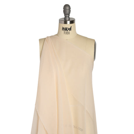Crinkled Silk Chiffon - Cream Pink - Premium Collection