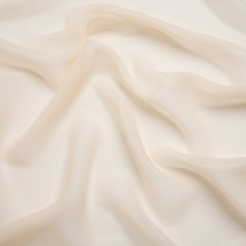 Crinkled Silk Chiffon - Cream Pink - Premium Collection