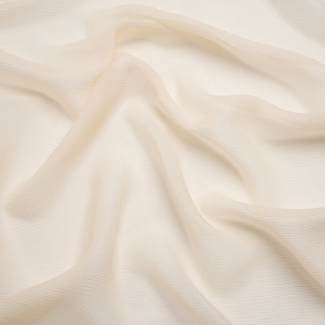 Crinkled Silk Chiffon - Cream Pink - Premium Collection