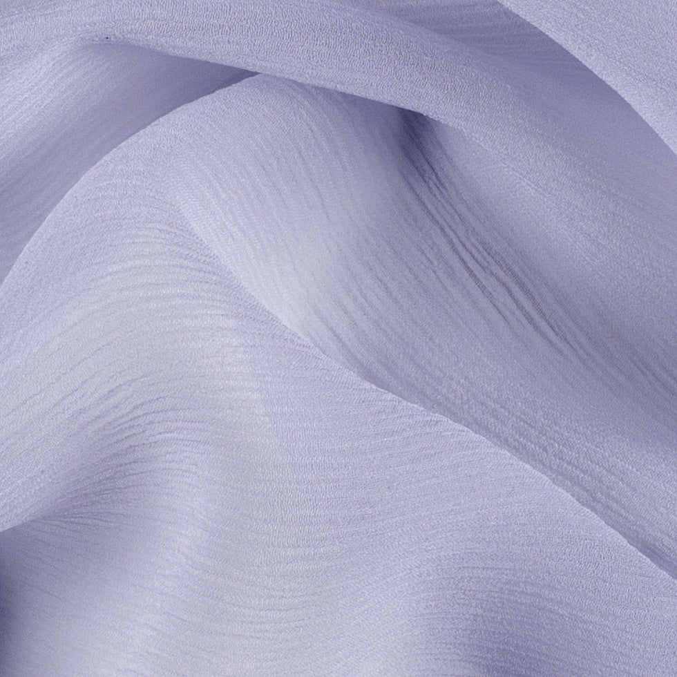 Crinkled Silk Chiffon - Icelandic Blue - Premium Collection