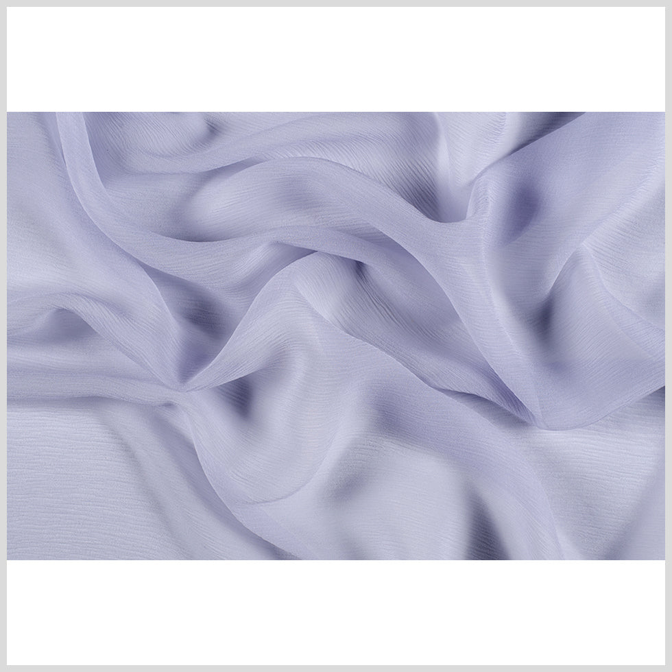 Crinkled Silk Chiffon - Icelandic Blue - Premium Collection