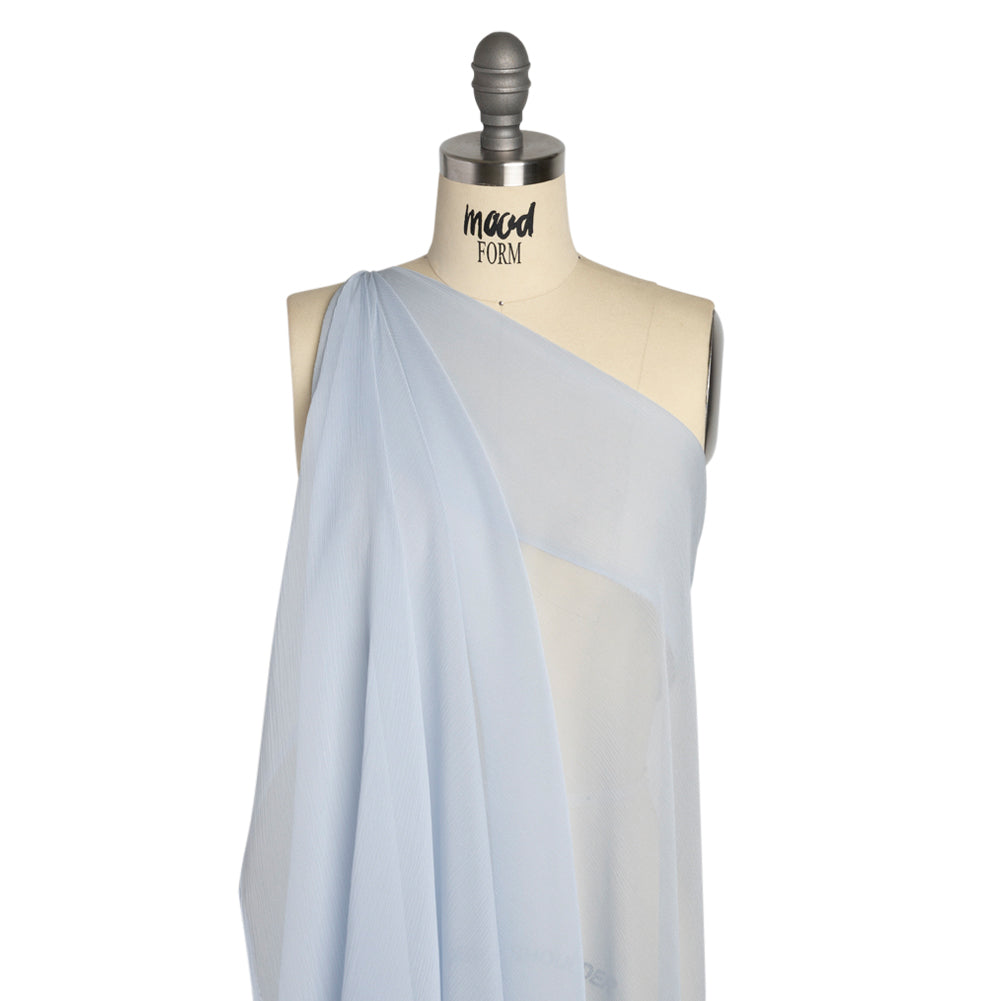 Crinkled Silk Chiffon - Baby Blue - Premium Collection