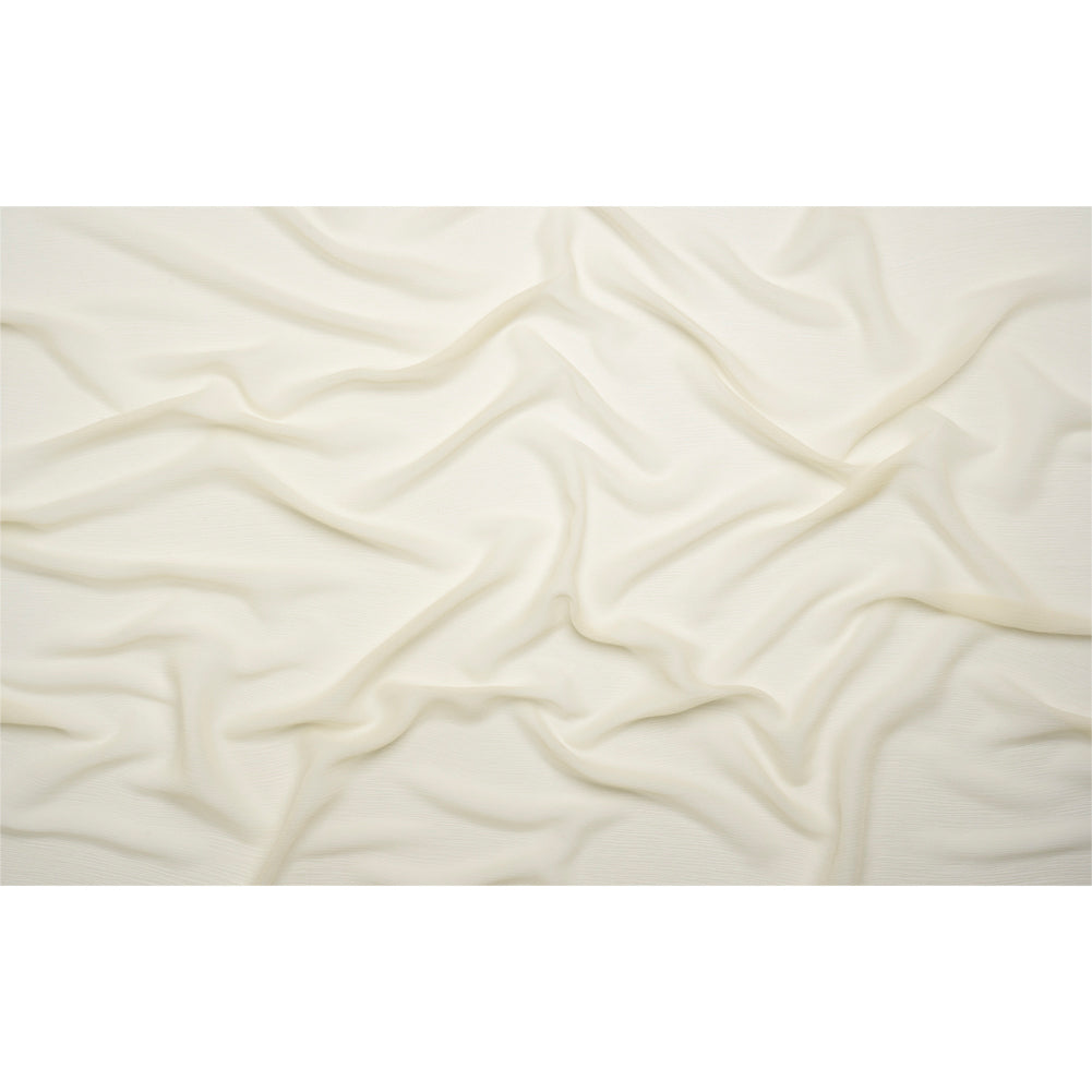 Crinkled Silk Chiffon - Ivory - Premium Collection