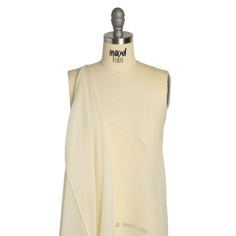 Crinkled Silk Chiffon - Ivory - Premium Collection