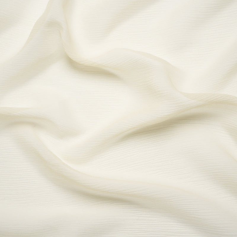 Crinkled Silk Chiffon - Ivory - Premium Collection