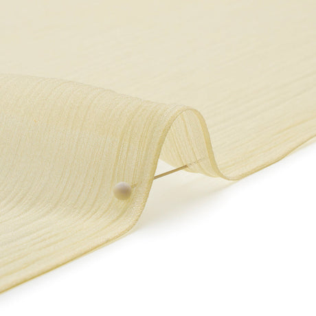 Crinkled Silk Chiffon - Pale Yellow - Premium Collection