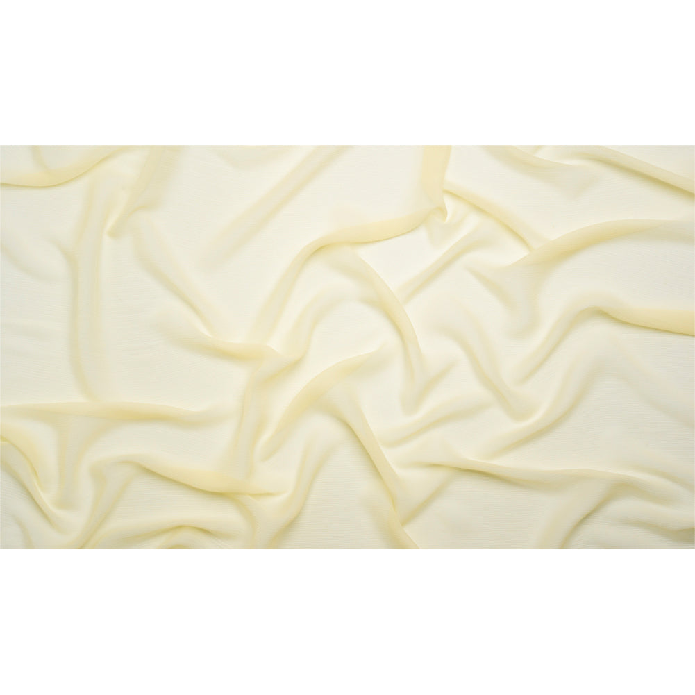 Crinkled Silk Chiffon - Pale Yellow - Premium Collection