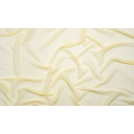Crinkled Silk Chiffon - Pale Yellow - Premium Collection