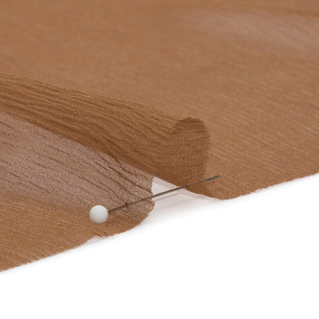Crinkled Silk Chiffon - Light Brown - Premium Collection