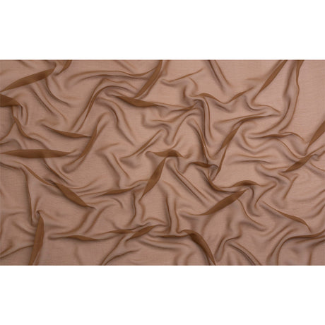 Crinkled Silk Chiffon - Light Brown - Premium Collection