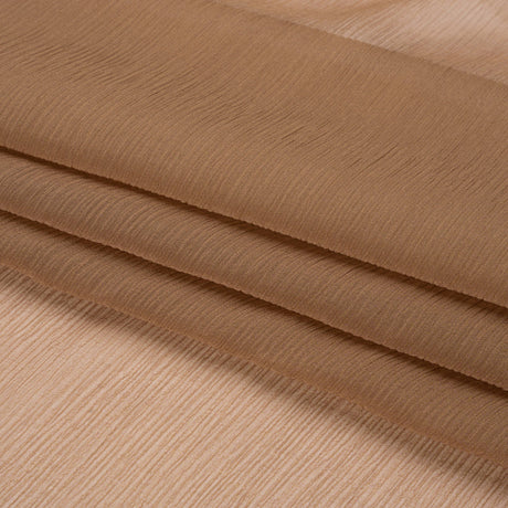 Crinkled Silk Chiffon - Cappuccino - Premium Collection