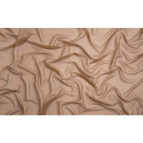 Crinkled Silk Chiffon - Cappuccino - Premium Collection