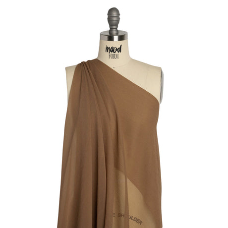 Crinkled Silk Chiffon - Cappuccino - Premium Collection