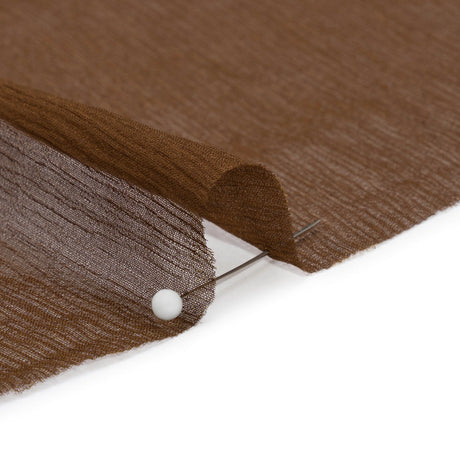 Crinkled Silk Chiffon - Chocolate - Premium Collection