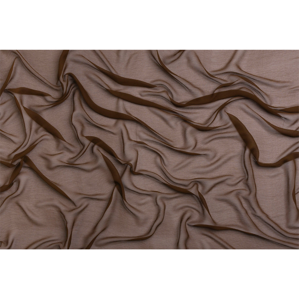 Crinkled Silk Chiffon - Chocolate - Premium Collection