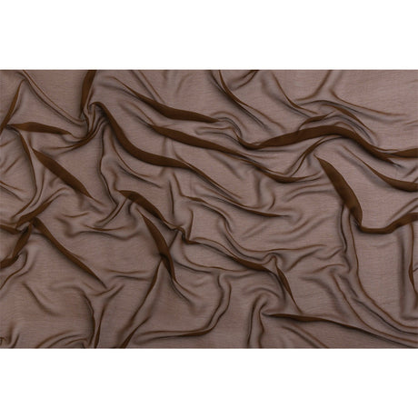 Crinkled Silk Chiffon - Chocolate - Premium Collection