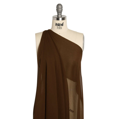 Crinkled Silk Chiffon - Chocolate - Premium Collection