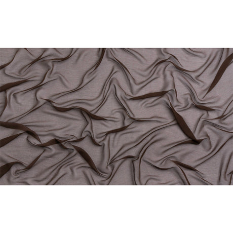 Crinkled Silk Chiffon - Dark Brown - Premium Collection