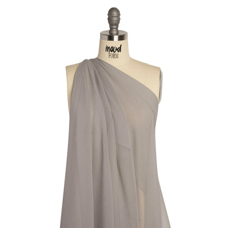 Crinkled Silk Chiffon - Silver - Premium Collection
