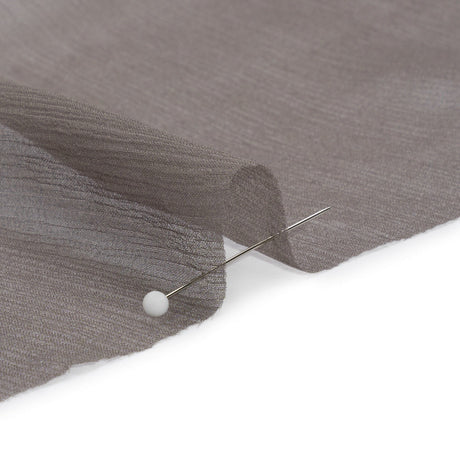 Crinkled Silk Chiffon - Dark Silver - Premium Collection