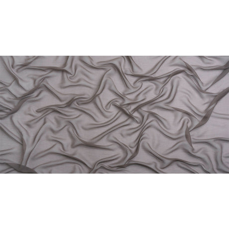 Crinkled Silk Chiffon - Dark Silver - Premium Collection