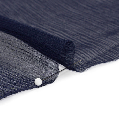 Crinkled Silk Chiffon - Navy - Premium Collection