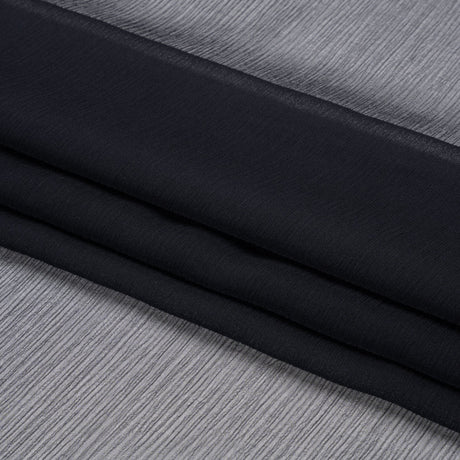 Crinkled Silk Chiffon - Midnight - Premium Collection