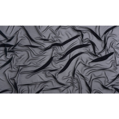 Crinkled Silk Chiffon - Midnight - Premium Collection