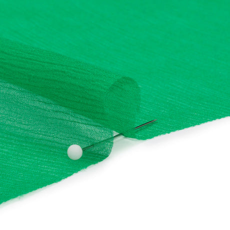 Crinkled Silk Chiffon - Kelly Green - Premium Collection