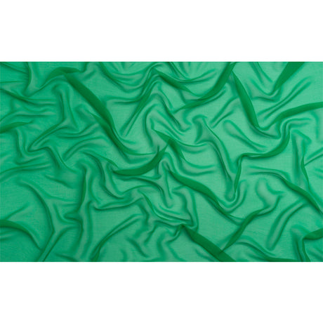 Crinkled Silk Chiffon - Kelly Green - Premium Collection