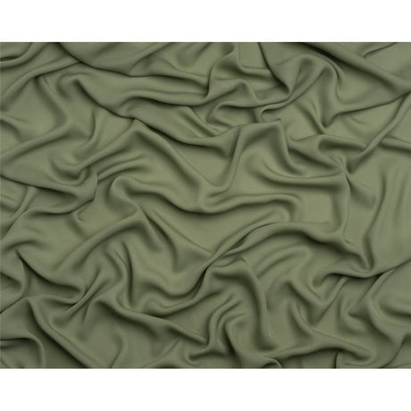 Silk Double Georgette - Oil Green - Premium Collection