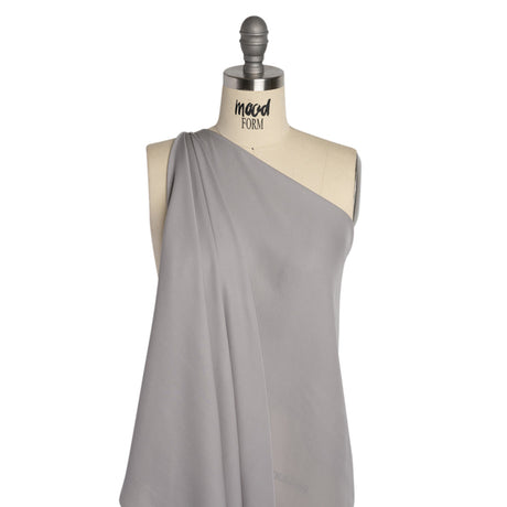 Silk Double Georgette - Silver - Premium Collection