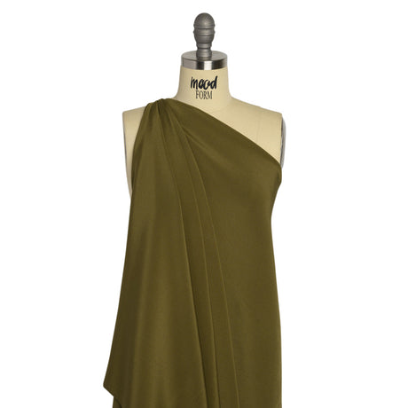 Silk 4-Ply Crepe 44" - Olive Green - Premium Collection