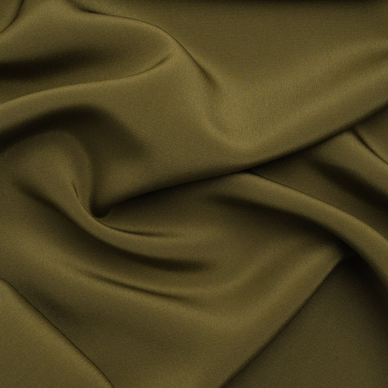 Silk 4-Ply Crepe 44" - Olive Green - Premium Collection