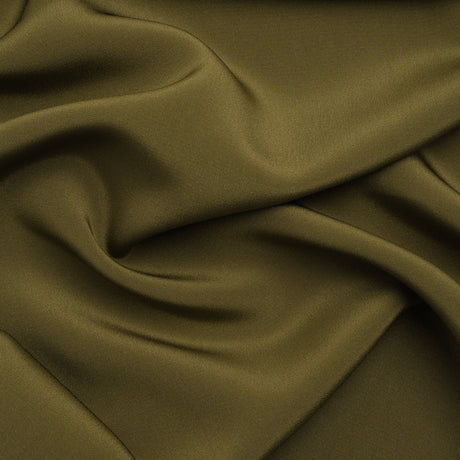 Silk 4-Ply Crepe 44" - Olive Green - Premium Collection