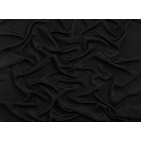 Silk 4-Ply Crepe 44" - Black - Premium Collection