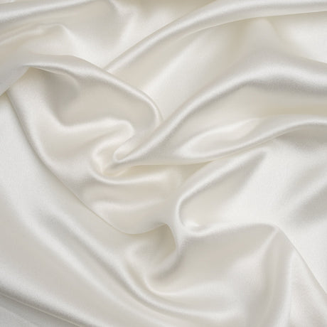 Silk Crepe Back Satin - Whisper White - Premium Collection