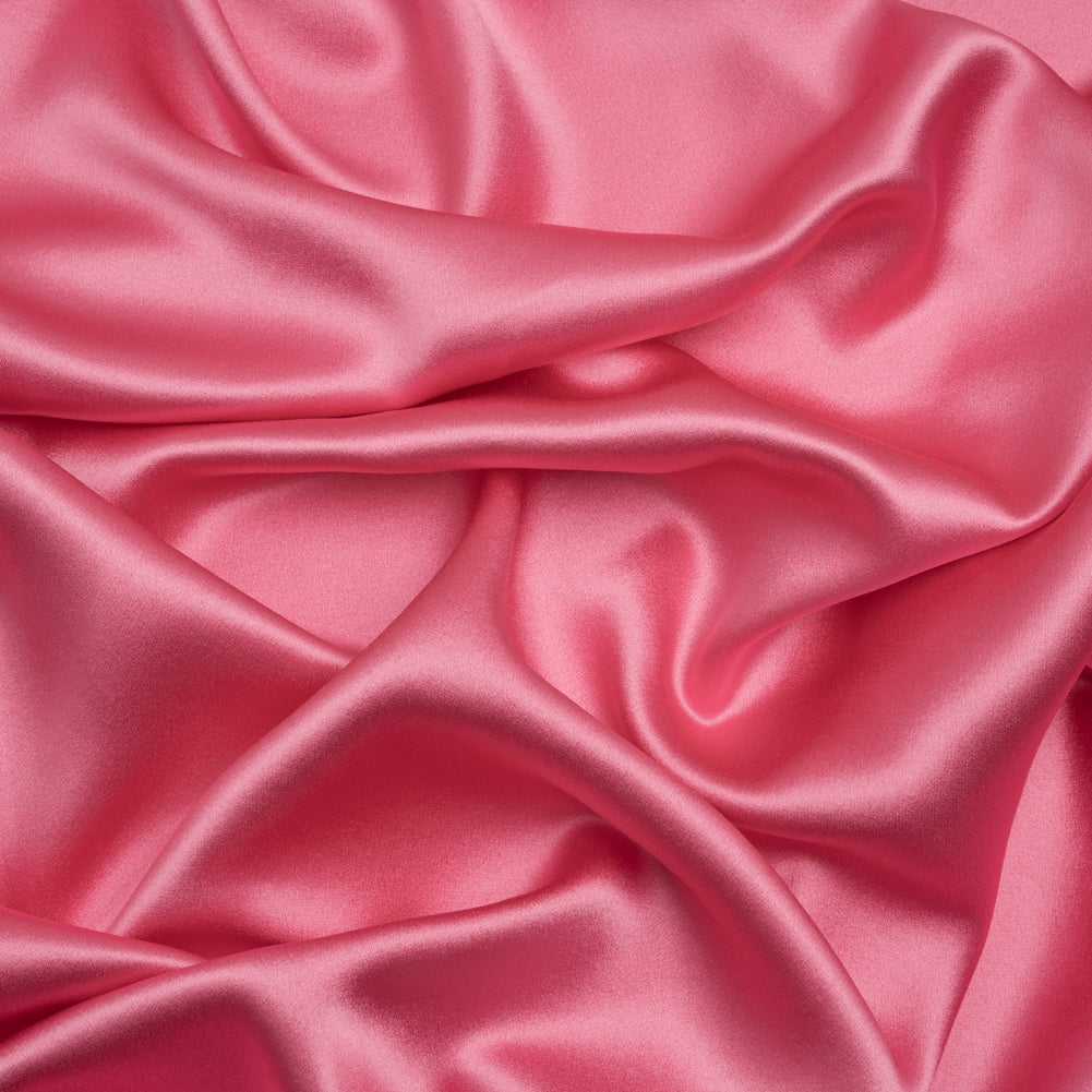 Silk Crepe Back Satin - Carmine Rose - Premium Collection