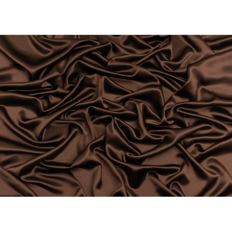 Silk Crepe Back Satin - Dark Brown - Premium Collection