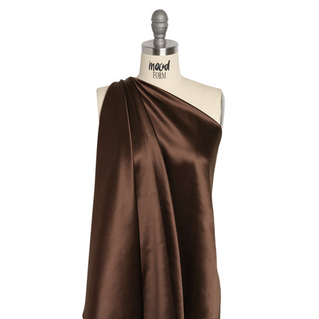 Silk Crepe Back Satin - Dark Brown - Premium Collection