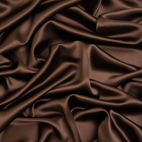Silk Crepe Back Satin - Dark Brown - Premium Collection