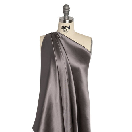 Silk Crepe Back Satin - Dark Silver - Premium Collection