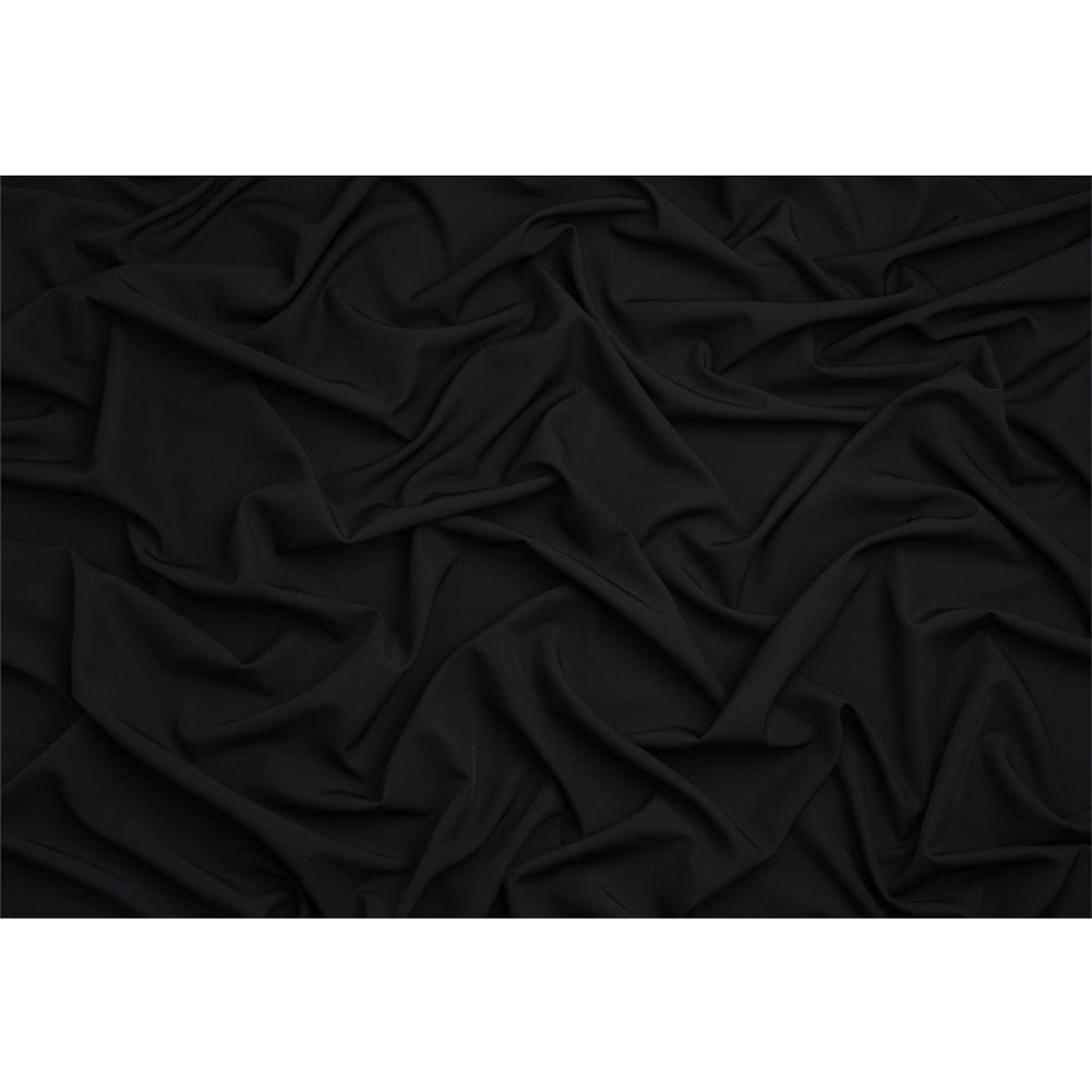 Stretch Recycled Polyester 4-Ply Crepe - Black - Premium Collection