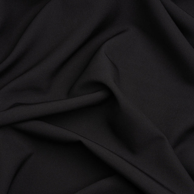 Stretch Recycled Polyester 4-Ply Crepe - Black - Premium Collection