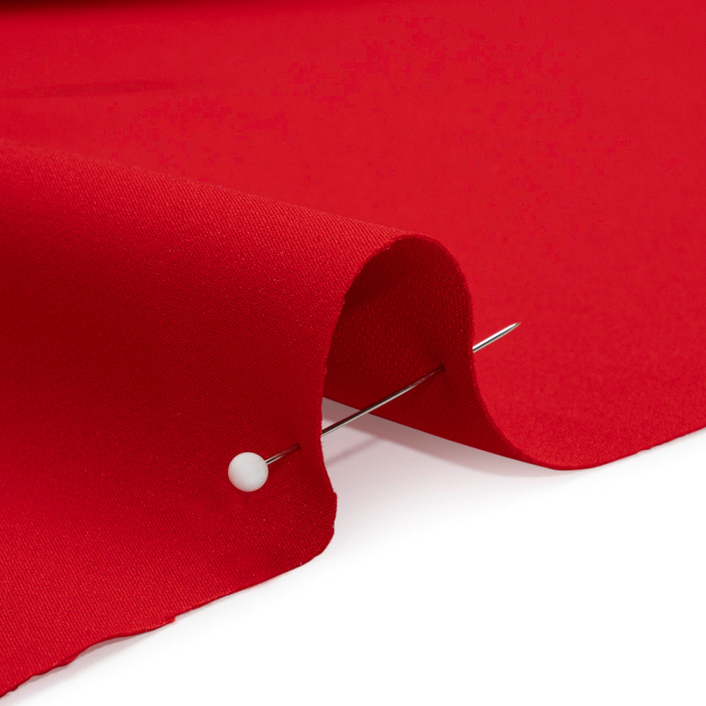 Stretch Recycled Polyester 4-Ply Crepe - Dark Red - Premium Collection